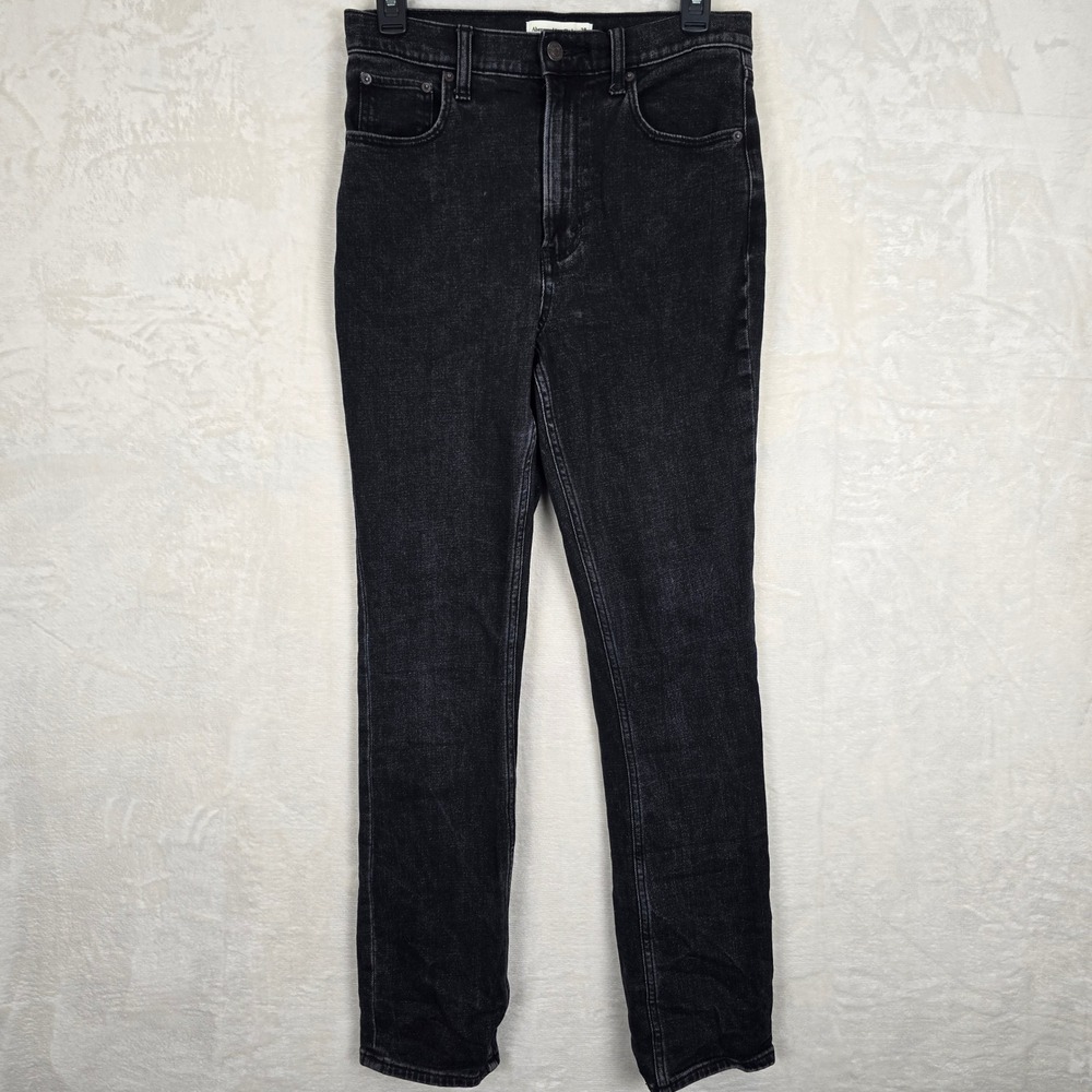 Abercrombie & Fitch Ultra High Rise Slim Straight Jeans Washed Black 28/6